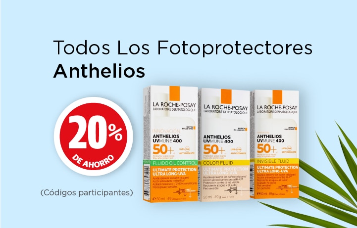 fotoprotectores anthelios 20% de descuento
